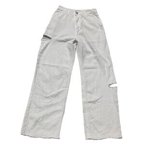 Matin Kim Distressed Textured White High‎ Rise Medium
